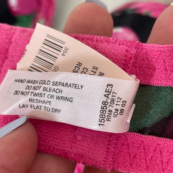 Victoria Secret Bra 34D Pink Cherry Print Black Underwire Vintage 2003 Y2K Tags - Picture 12 of 12